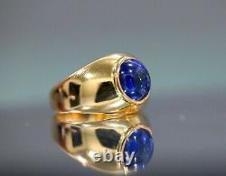 GIA Certified 8.07 Ct Cobalt Blue Sapphire 18K Rose Gold Men's Ring