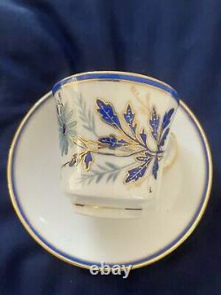Ginori Cobalt Blue and Gold Demitass Cup and Saucers Never Used 8 Total
