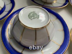 Gold gilt cobalt blue CUP & PLATE LOT Royal Selb Hutschenreuther Lomonosov net