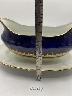 Gravy Boat Porcelain By MOSTOROD/Egypt/Cobalt Blue & Gold