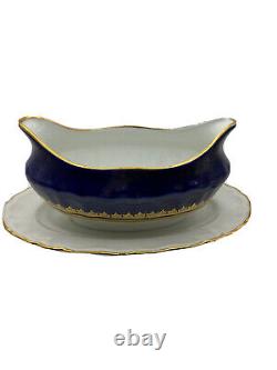 Gravy Boat Porcelain By MOSTOROD/Egypt/Cobalt Blue & Gold