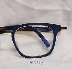 Handmade OVVO Optics 3904 14k Gold / Navy Blue Ash Titanium Eyeglass Frames