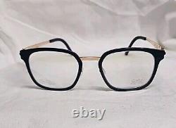 Handmade OVVO Optics 3904 14k Gold / Navy Blue Ash Titanium Eyeglass Frames