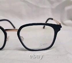 Handmade OVVO Optics 3904 14k Gold / Navy Blue Ash Titanium Eyeglass Frames