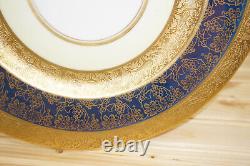 Hutschenreuther Gold Encrusted Cobalt Blue & Yellow (6) Dinner Plates, 10¾ (B4)