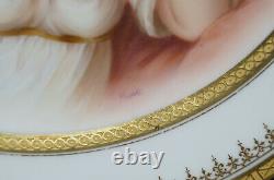 Hutschenreuther Hand Painted Signed Cobalt & Gold Madame Recamier Portrait Plate