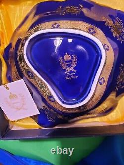 Imperial Limoges Fine French Porcelain. Edged in 24Kt Gold / Cobalt Blue Dish
