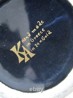 Ka Greek Amphora Ewer Gold And Cobalt Blue Hand Painted 10 Original