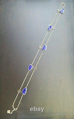 Kendra Scott Vintage Rare HTF Kinley Station Necklace in Cobalt Blue & Gold