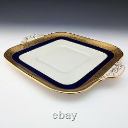 Lenox China WESTCHESTER Cobalt Blue Cake Plate Square M139K Gold Encrusted c1915