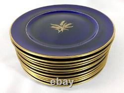 Lenox Cobalt Blue & Gold Wheat Pattern 11 7.25dia Plates