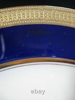 Lenox Ovington China 8 J19k Cobalt Blue & Gold Encrusted Salad Plates C 1912