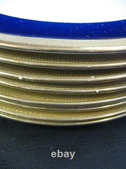 Lenox Ovington China 8 J19k Cobalt Blue & Gold Encrusted Salad Plates C 1912
