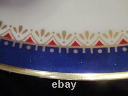 Lenox Presidential Collection Jefferson Cobalt Blue Band Red Gold 7 Salad Plates
