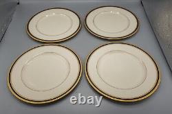 Lenox S36B Dinner Plates Cobalt Blue Gold Encrusted Antique Set of 4- 10 1/2