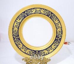 Lenox U. S. A. Gold Encrusted Cobalt Blue Decorated Dinner Plate