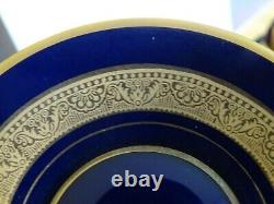 Limoges Legle D'Art Expresso Cobalt Blue with Gold 5 Cups And 4 Saucers