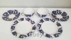 Lomonosov Porcelain 3 Piece Tea Set for 2 Winter Evening Cobalt Blue 22k Gold