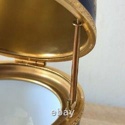 Lovely Faberge Cobalt Blue & Gold Limoges Imperial Czarevich Egg