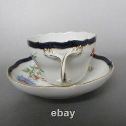 MEISSEN #99 Flower Gold Cobalt Blue Vintage Cup