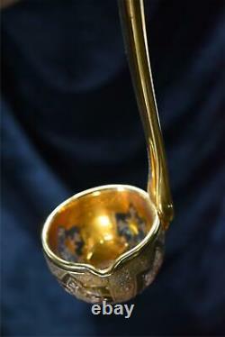MOSER Punch Bowl Set Gold Decorated Cobalt Blue Glass1880s RARE