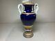 Meissen Large Cobalt And Gold Urn Vase With Twin White Snake Handles
