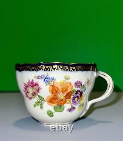 Meissen Porcelain Cobalt Blue Gold Wild Flowers Cup? Saucer Germany 1934Era