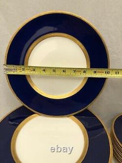 Minton Cobalt blue and Gold Encrusted plates
