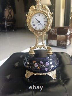 Mod Brev Made In Italy Cobalt Blue & Gold Clock Size 11 Inch