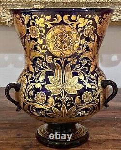 Murano Renaissance Glass Vase Cobalt Blue Gold Ars Cenedese Maurizio $10,000