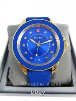 New Michele Cape Cobalt Blue Gold Topaz Ladies Watch Mww27a000026 