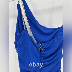 NOOKIE NWT Women's XS Tia Cobalt Blue Gold Chain Bodycon Mini Dress