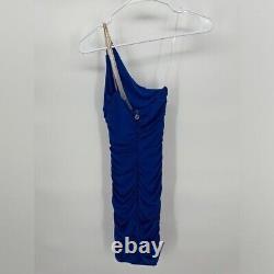 NOOKIE NWT Women's XS Tia Cobalt Blue Gold Chain Bodycon Mini Dress