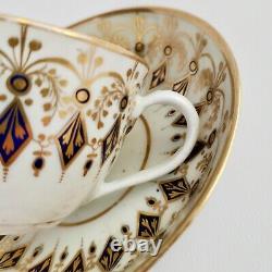 New Hall teacup, Neoclassical cobalt blue and gilt patt. 555, ca 1810