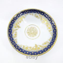 OLD PARIS PORCELAIN Dessert Service for 4 Cobalt & Gold Cups Saucers Plates 12pc