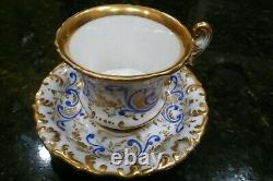Old Paris Porcelain Hand Painted Gothic Cobalt Blue & Gold Tea Cup