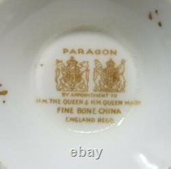 PARAGON Double Warrant Cobalt Blue Gold and Flowers Cup Saucer Set A315