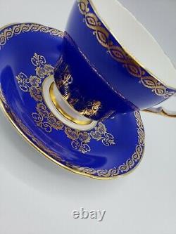 PARAGON Tea Cup & Saucer Cobalt Blue with Gold Gilt