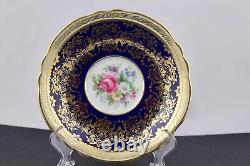 Paragon Bone China Cup & Saucer Made In England Cobalt Blue And Gold #1163- Mint