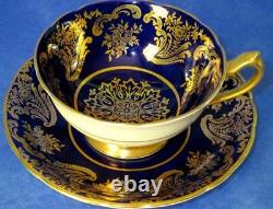 Paragon Exquisite Cobalt Blue Rich Gold Fine Bone China Cup & Saucer