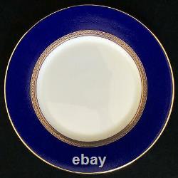 Perfect Set of 4 Wedgwood RENAISSANCE GOLD 8 Cobalt Blue Salad Plates