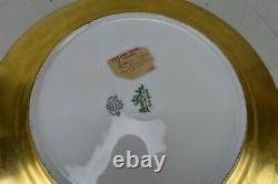 Pickard Decorated Rosenthal Cobalt Blue Gold Encrusted Service Plate Peacock