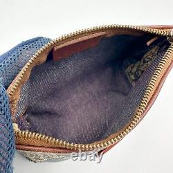 RARE! CELINE Paris Macadam Pouch Purse Denim Authentic