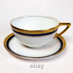 RARE Rosenthal 1697 Aida gold encrusted and cobalt blue tea cup with saucer