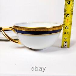 RARE Rosenthal 1697 Aida gold encrusted and cobalt blue tea cup with saucer