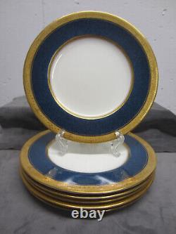 RARE Set/6 1926 Cobalt Blue & Gold ROYAL WORCESTER Salad Dessert Plates 8