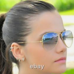 RAY BAN AViATOR Sunglasses, Light BLUE GRADIENT Lens, RB3025 58 Standard Size