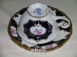 REICHENBACH Echt 12 Pc Cobalt Gold Porcelain 6 Tea Cups & 6 Saucers Set Germany