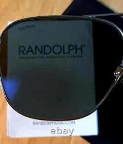Randolph Engineering White Gold Aviator Polarized Cobalt Lenses Sunglasses 58mm