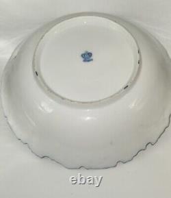 Rare RS Prussia art nouveau Cobalt blue white gold Bowl dish marked. 1900 05